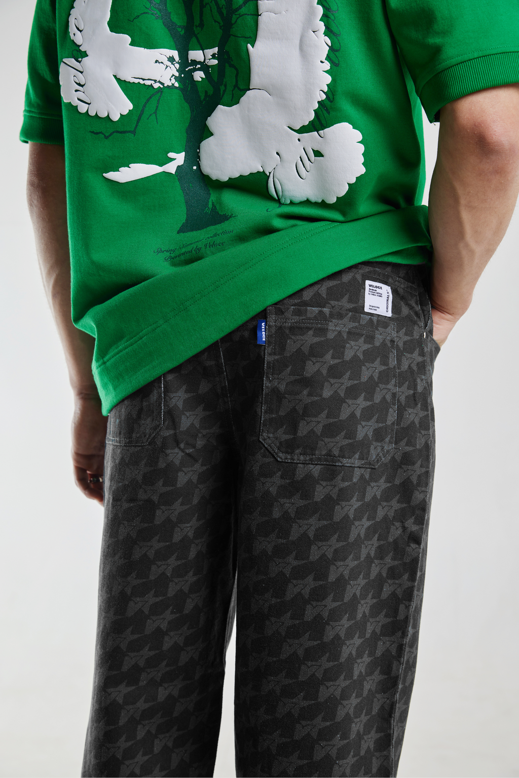 Printed Washed pants