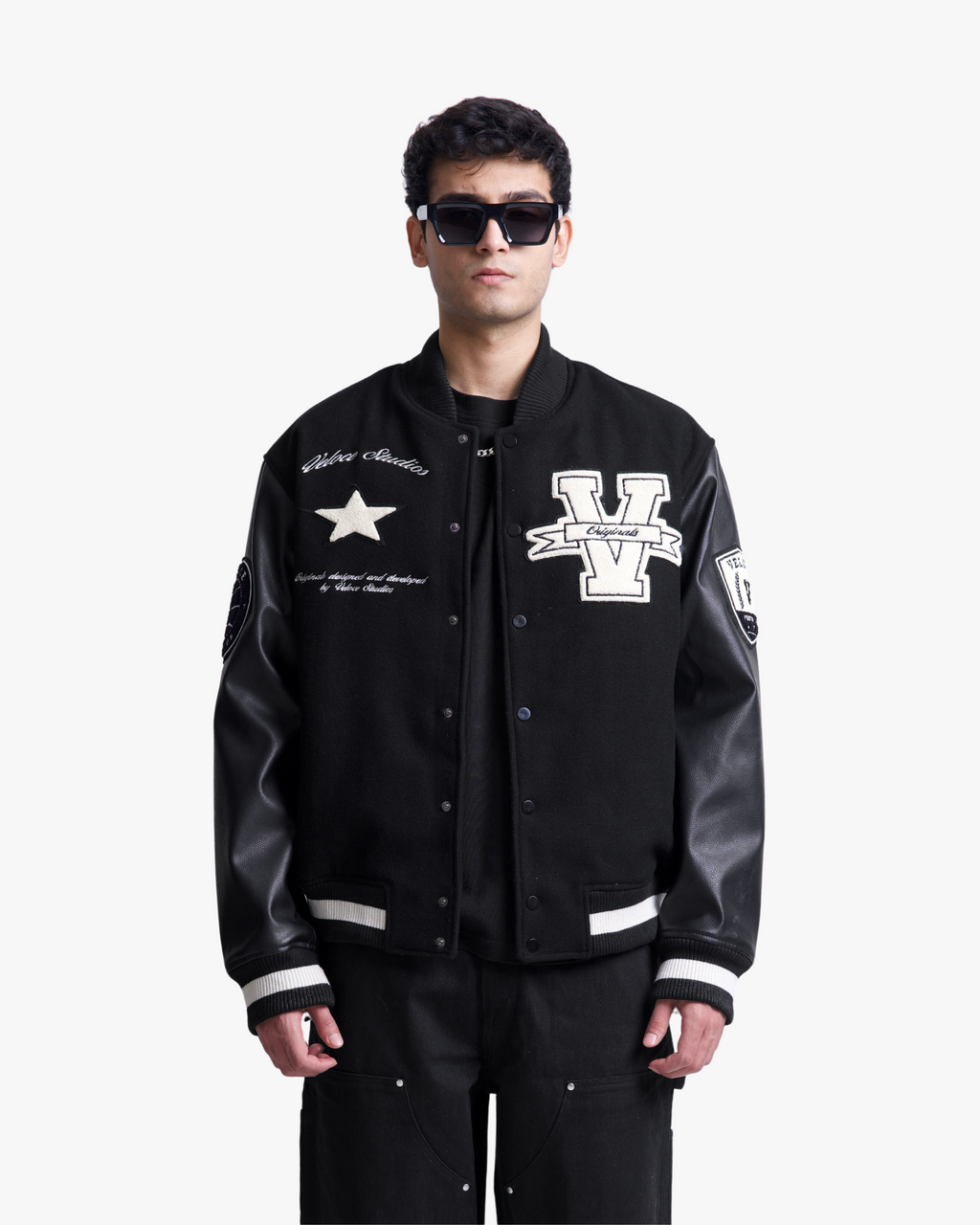 VELOCE BLACK VARSITY JACKET