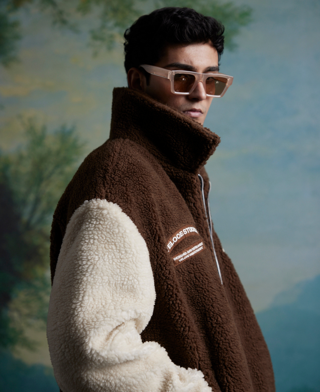 BROWN DUAL TONE SHEARLING JACKET