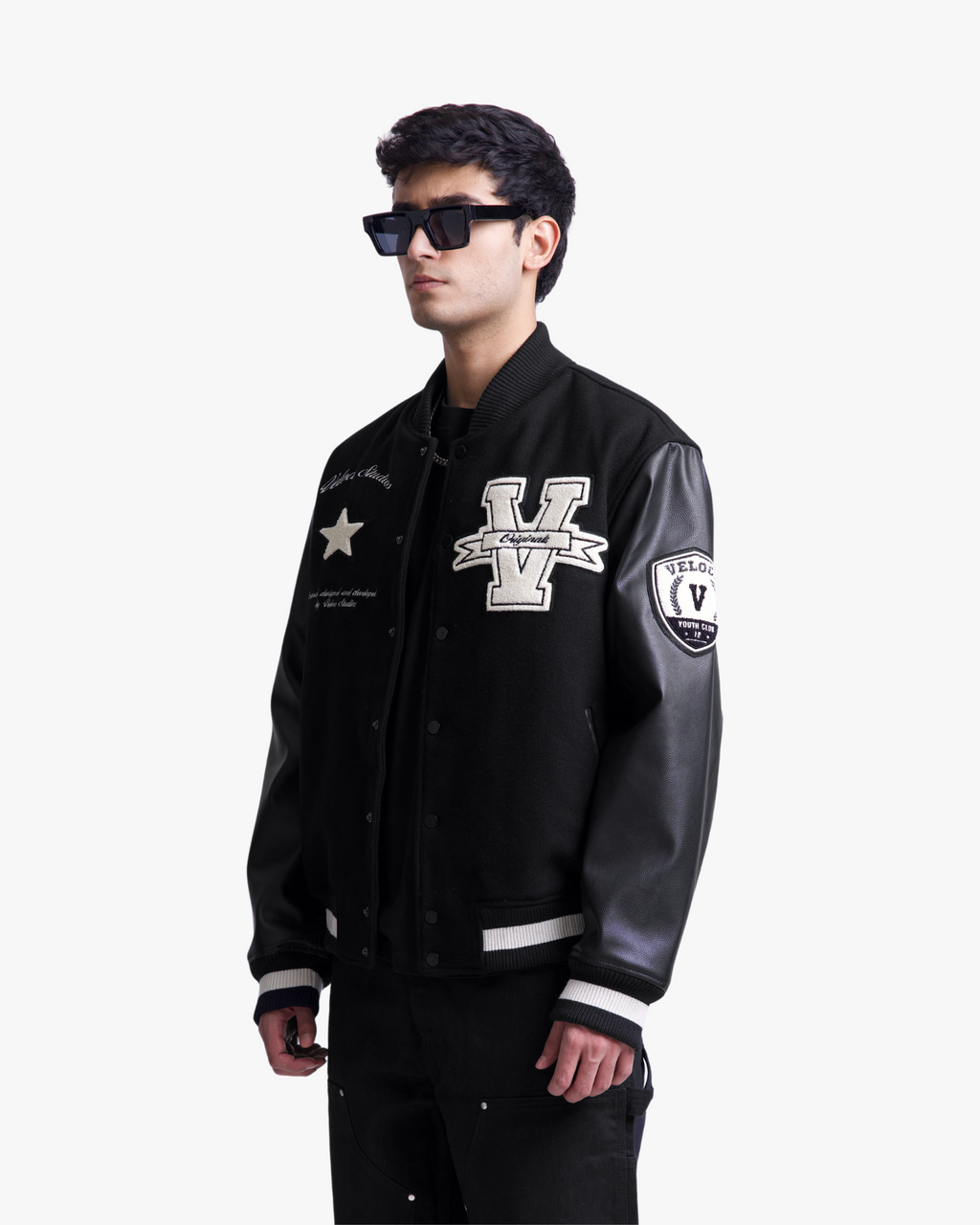 VELOCE BLACK VARSITY JACKET