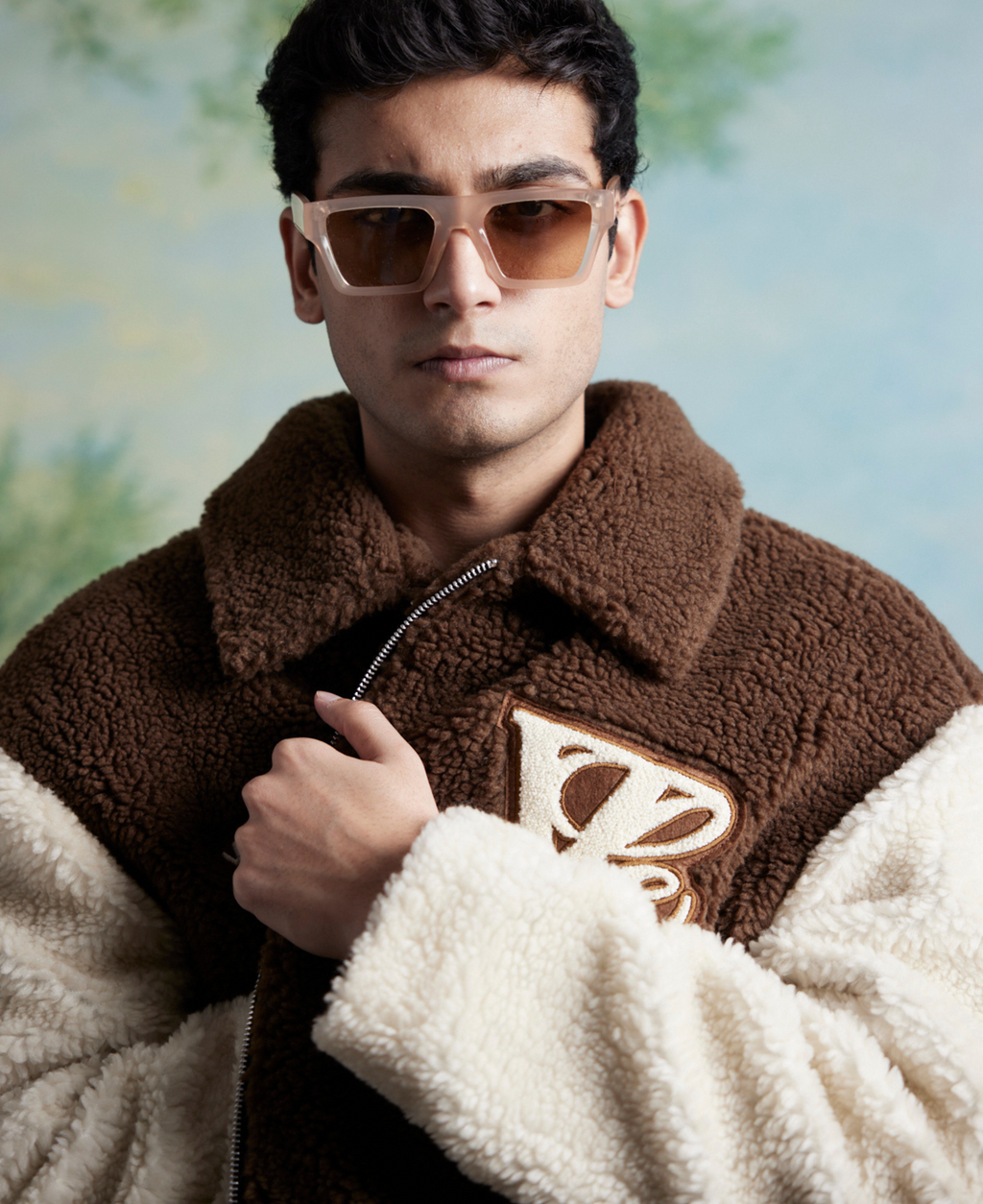 BROWN DUAL TONE SHEARLING JACKET