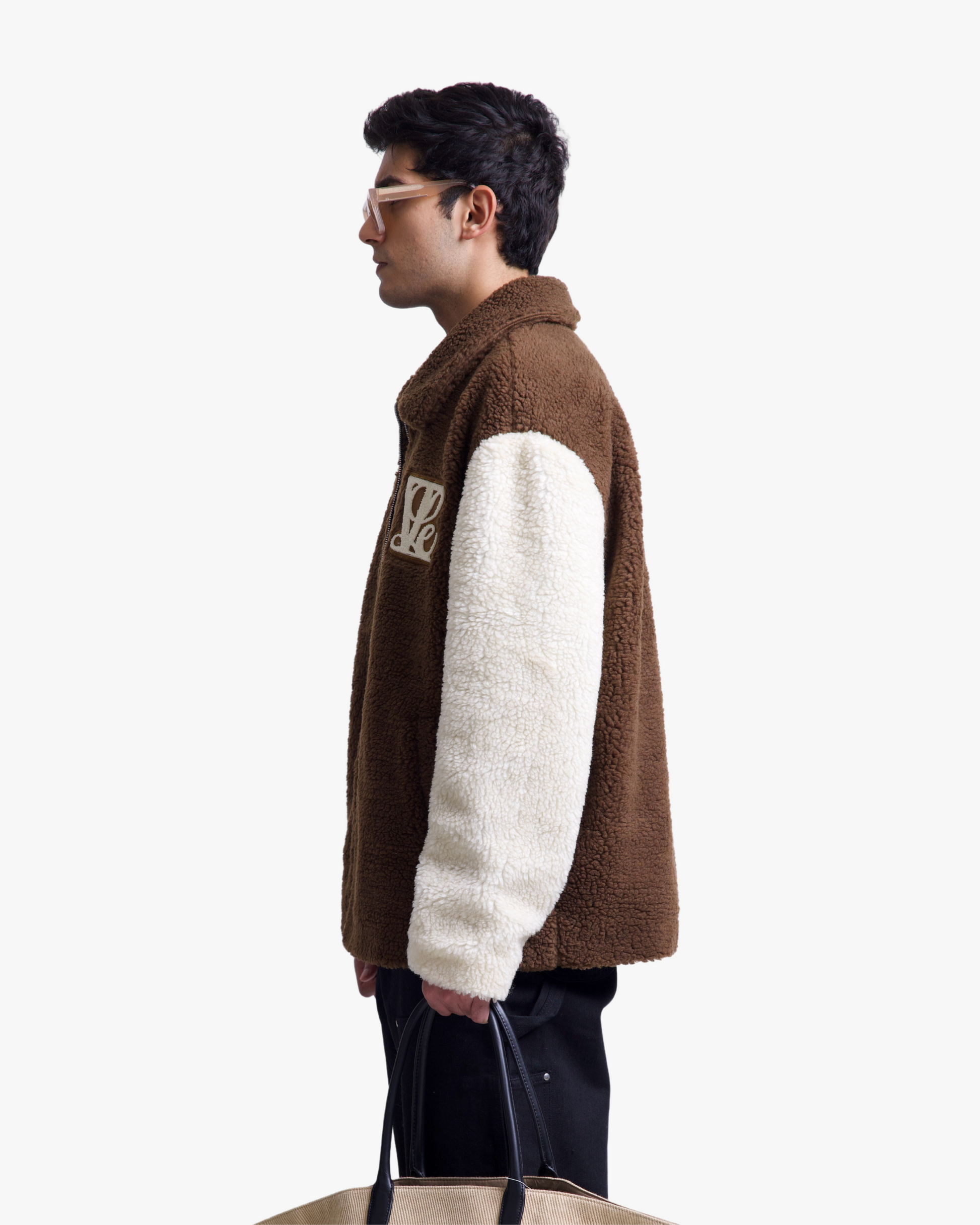 BROWN DUAL TONE SHEARLING JACKET