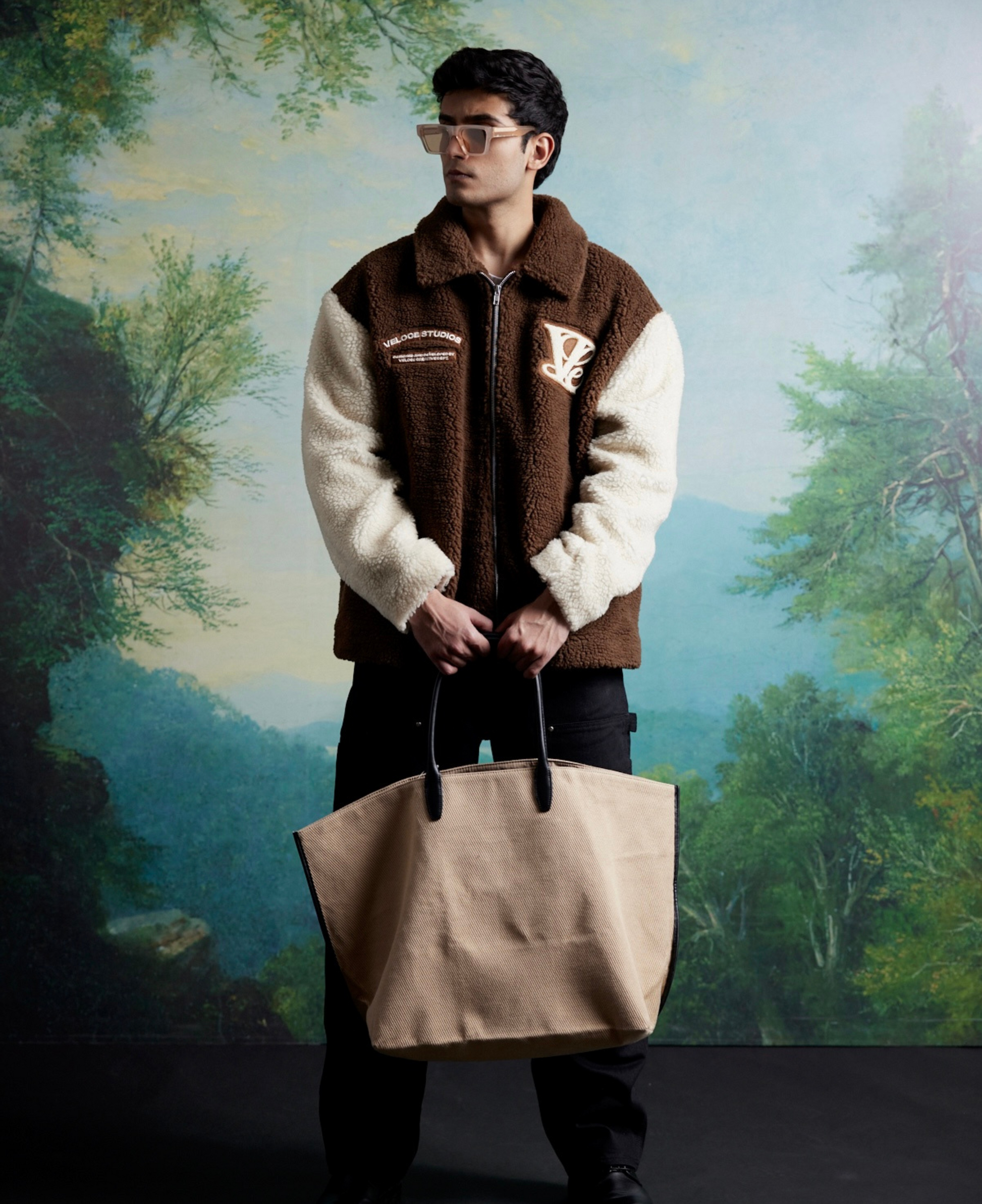 BROWN DUAL TONE SHEARLING JACKET