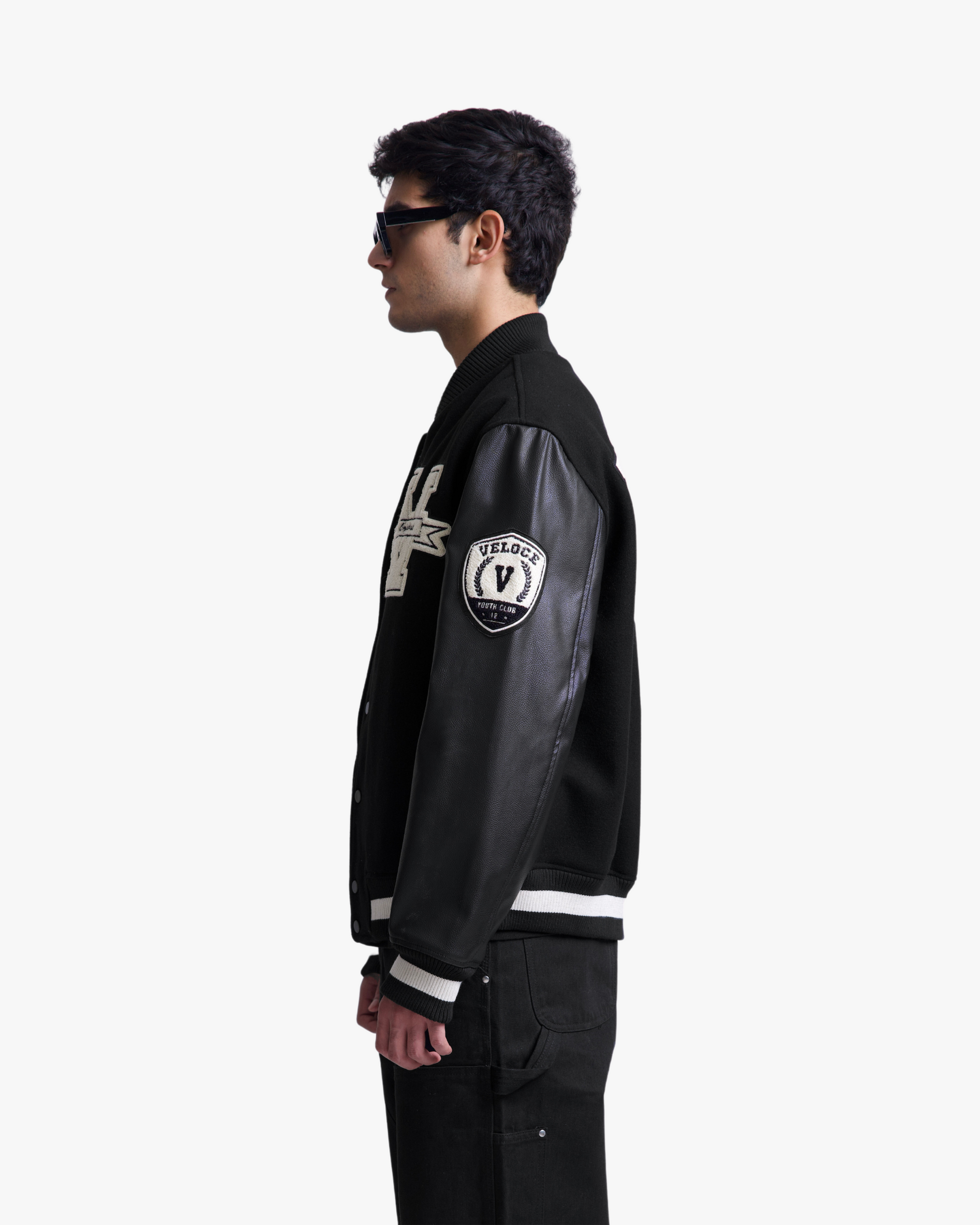 VELOCE BLACK VARSITY JACKET