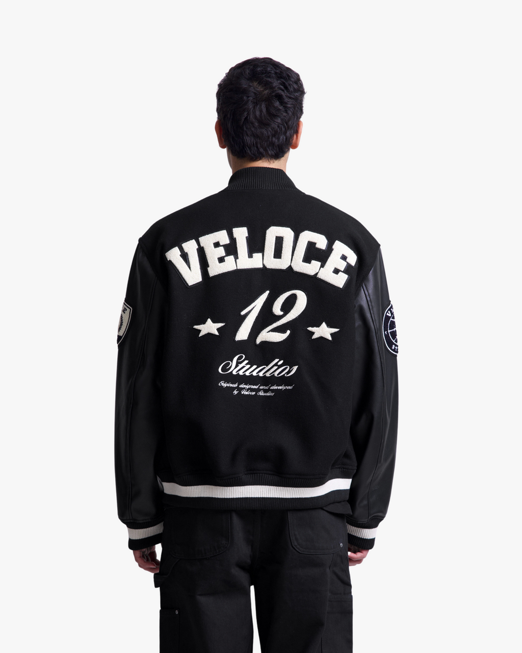 VELOCE BLACK VARSITY JACKET