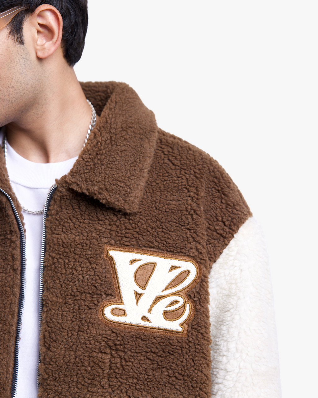 BROWN DUAL TONE SHEARLING JACKET
