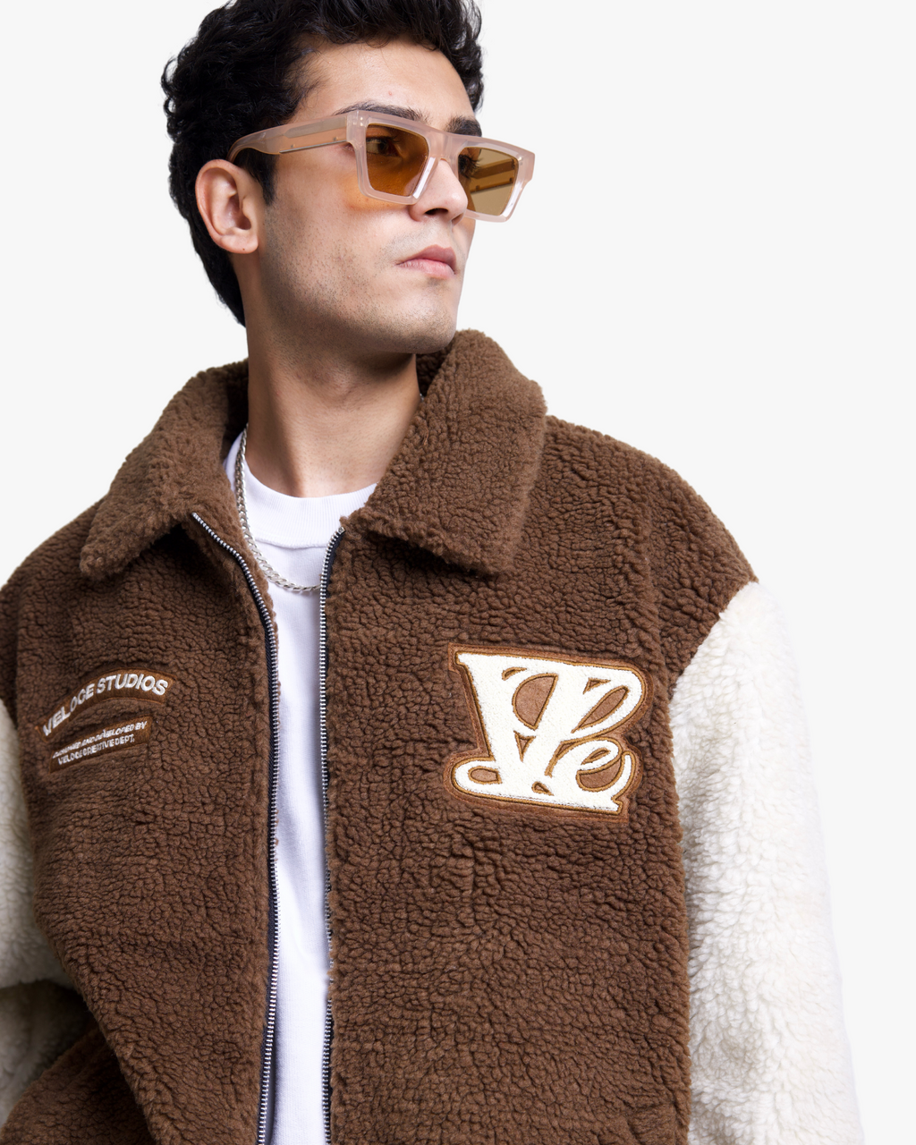 BROWN DUAL TONE SHEARLING JACKET